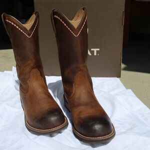 ariat leather brown boots cowboy boots work boots